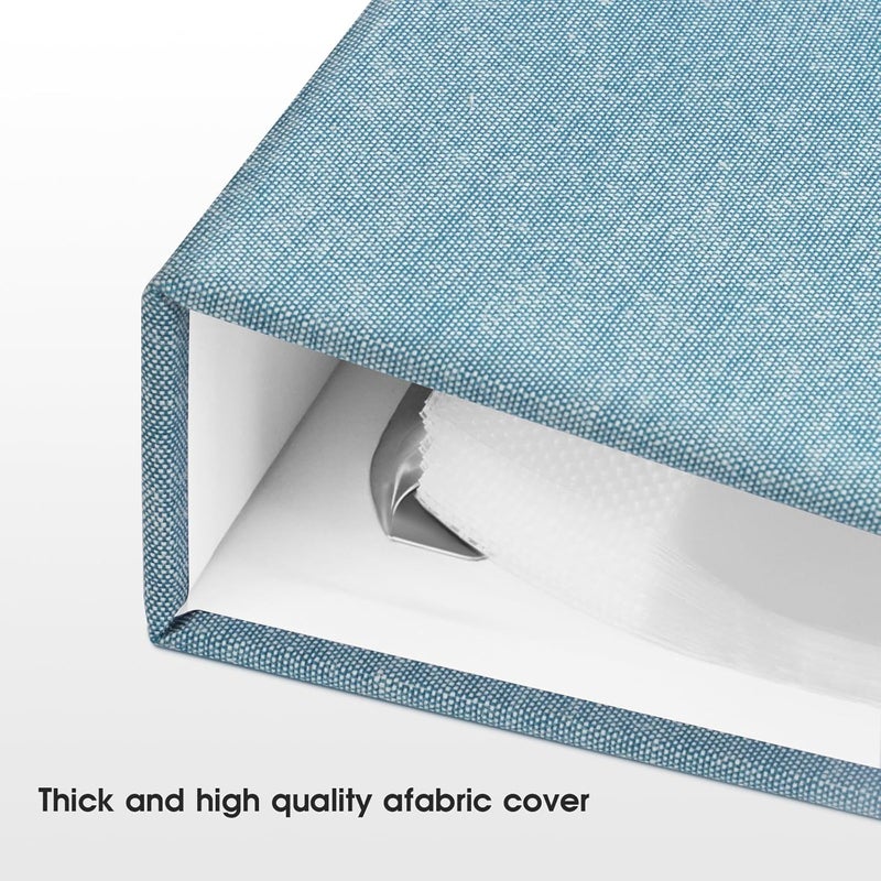 1DOT2 8.5x11 Inch Large 3 Ring DIY Scrapbook Photo Album with 30 Plastic Sleeves 60 Pages Blank Scrapbooks, 8.5 x 11 Scrap Book Albums for Baby Travel Wedding Graduation kids (Cyan Blue) - Image 2